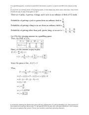SOLUTION: In a gambling game a man is paid $3 if he draws a .